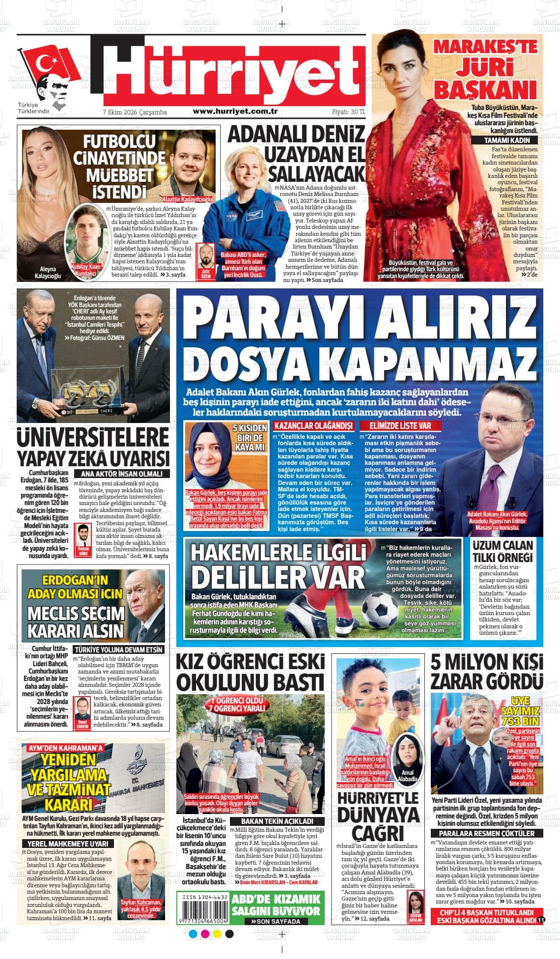 HÜRRİYET gazetesi kapağı